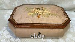 Vtg Italian Jewelry Case Plays Torna a Sorriento Nice Wood Case Sankyo Player