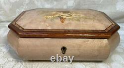 Vtg Italian Jewelry Case Plays Torna a Sorriento Nice Wood Case Sankyo Player