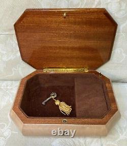 Vtg Italian Jewelry Case Plays Torna a Sorriento Nice Wood Case Sankyo Player