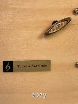 Vtg Italian Jewelry Case Plays Torna a Sorriento Nice Wood Case Sankyo Player