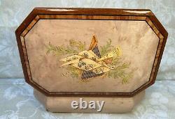 Vtg Italian Jewelry Case Plays Torna a Sorriento Nice Wood Case Sankyo Player