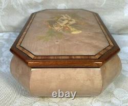 Vtg Italian Jewelry Case Plays Torna a Sorriento Nice Wood Case Sankyo Player