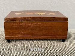 Vtg Italian Lacquered Wood Jewelry Reuge Music Box Doctor Zhivago Lara's Theme