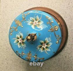 Vtg Musical Cigarette Dispenser Porcelain and Metal Music Box Works Maker