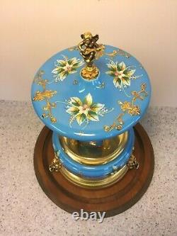 Vtg Musical Cigarette Dispenser Porcelain and Metal Music Box Works Maker