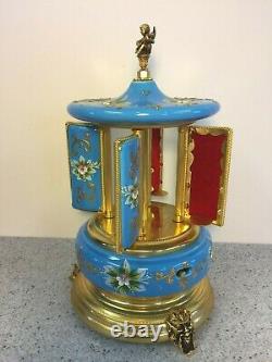 Vtg Musical Cigarette Dispenser Porcelain and Metal Music Box Works Maker