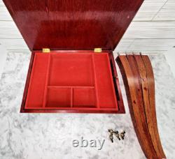 Vtg Side Table Wood Jewelry/music Box -music Box Made In Japan