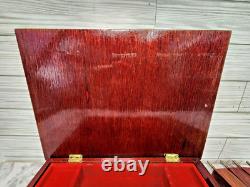 Vtg Side Table Wood Jewelry/music Box -music Box Made In Japan