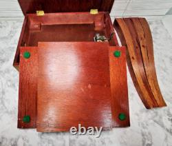 Vtg Side Table Wood Jewelry/music Box -music Box Made In Japan