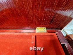 Vtg Side Table Wood Jewelry/music Box -music Box Made In Japan
