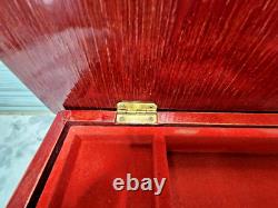 Vtg Side Table Wood Jewelry/music Box -music Box Made In Japan