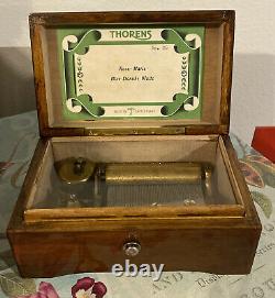 Vtg Thorens Music Box 2 Tune Works Wood