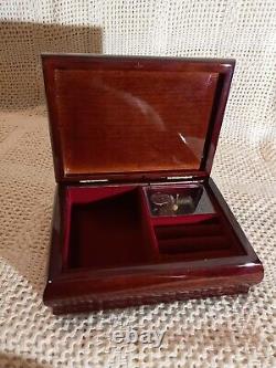 Vtg. Uniq The Dance Class Lacquered Wood Music Box W Graphic Tile, Tune Swan Lake