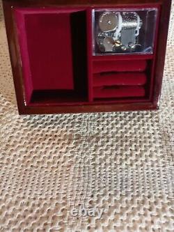 Vtg. Uniq The Dance Class Lacquered Wood Music Box W Graphic Tile, Tune Swan Lake