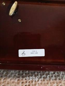 Vtg. Uniq The Dance Class Lacquered Wood Music Box W Graphic Tile, Tune Swan Lake