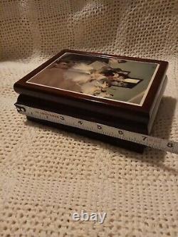 Vtg. Uniq The Dance Class Lacquered Wood Music Box W Graphic Tile, Tune Swan Lake