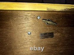 Vtg Wood Music Jewelry Box 9 Drawer Dresser Bumble Bees Hand Painted Yellow ART