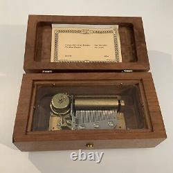 WORKS! Vintage Reuge Sainte-Croix Wind Up Wood Music Box Switzerland 2/50