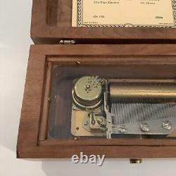 WORKS! Vintage Reuge Sainte-Croix Wind Up Wood Music Box Switzerland 2/50