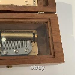 WORKS! Vintage Reuge Sainte-Croix Wind Up Wood Music Box Switzerland 2/50