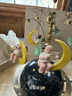 Wendt and Kuhn Angel Globe Music Box Erzgebirge Wood Germany