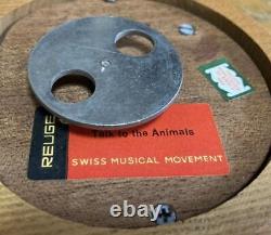 Whimsical Swiss Luge Music Box Henri Wood Carving Doll