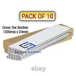 White Cross Tee Section 1200mm x 24 Suspended Ceiling Grid System Component T24