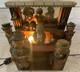 Wild Anri Italian Carved Wood Figurines Bar Set Corks Music Box Art Deco Light