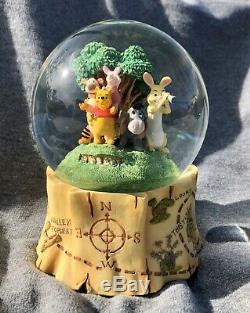 Winnie Pooh Snow Globe Disney Music Box Eeyore Piglet Tigger 100 Acre Woods Map