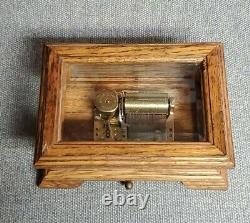 Wood Beveled Glass San Francisco Music Box Co. 36 Note 1989 Reuge Swiss Movement