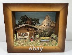 Wood Carved P. Madder Lucerne Music Box Shadow Box Switzerland. See Video