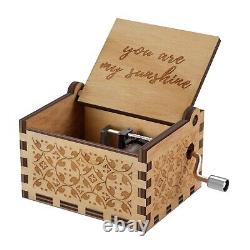 Wood Music Boxes, Laser Engraved Vintage Wooden Musical Box For special occasion