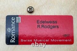 Wooden Luge Music Box Romance Series Switzerland With Key Edelweiss Japan rare