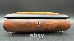 Wooden Luge Music Box Romance Series Switzerland With Key Edelweiss Japan rare