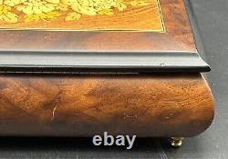 Wooden Luge Music Box Romance Series Switzerland With Key Edelweiss Japan rare