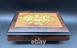 Wooden Luge Music Box Romance Series Switzerland With Key Edelweiss Japan rare