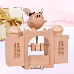 Wooden Music Box Kids Wooden Toy Lovely Desk Decor Ornament Children's Gift