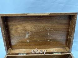 Wooden Music Box Metal Song Disc Player Thorens Switerzland Works