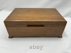 Wooden Music Box Metal Song Disc Player Thorens Switerzland Works