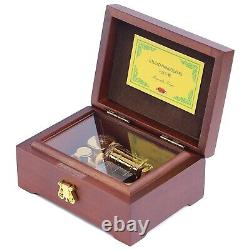 Wooden Music Box with 30 Note Metal Movement Mechanism Musical Box Gift for H
