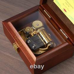 Wooden Music Box with 30 Note Metal Movement Mechanism Musical Box Gift for H