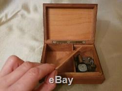 Wooden Tunbridge Ware Musical box small storage/Jewellery with Italian melody