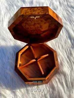 Wooden tea box burl wood keepsake box reuge music box maitland smith gift ideas