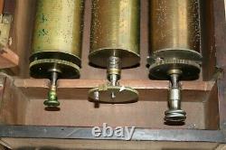 X 3 Boxed Large Antique Music Box Cylinders