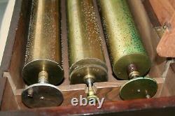 X 3 Boxed Large Antique Music Box Cylinders