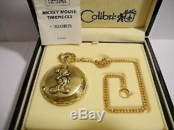 (colibri) Verichron Disney Mickey Mouse Musical Pocket Watch New Wood Box Reduce